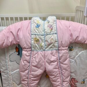 Vintage Pink Baby Snowsuit